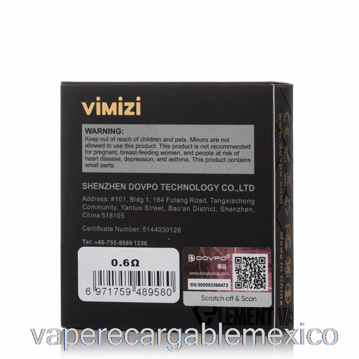 Vape Recargable Dovpo Vimizi Vainas De Repuesto Vainas De 0.6ohm